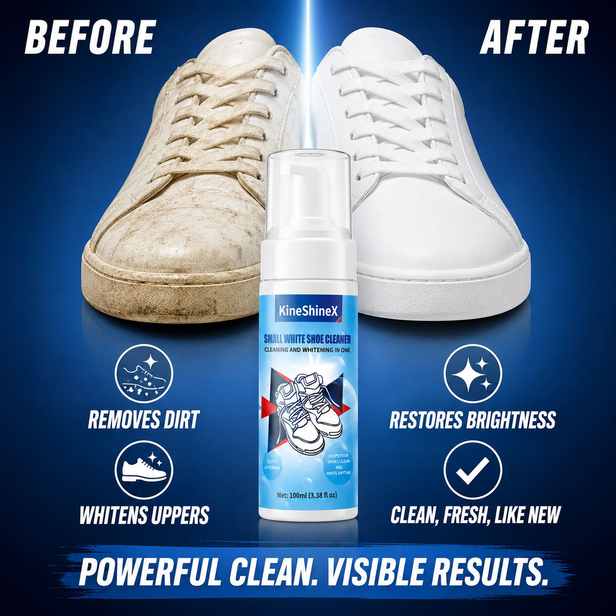 The Sneaker Care - Gihen Schuhreinigungssets Wasserfreier Schaum-Schuhreiniger mit Schuhbürste