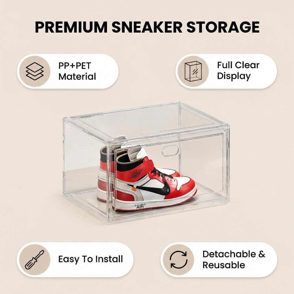 Verdickte transparente Aufbewa – Shoe Box Display Bewertung und Preis
